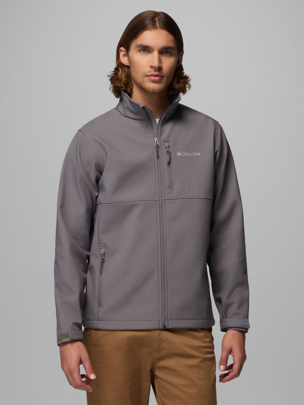 Columbia Men’s Ascender Water-Resistant Softshell City Grey Jacket Medium WM6044